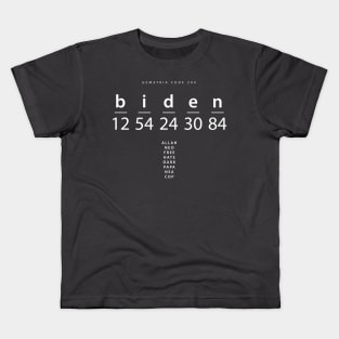 Biden word code in the English Gematria Kids T-Shirt